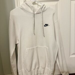 Nike Men's White Hoodie Sweater